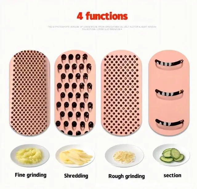 Alt view image 3 of 6 - Stainless Steel 4 Sides Multifunctional Grater Slicer with Handle