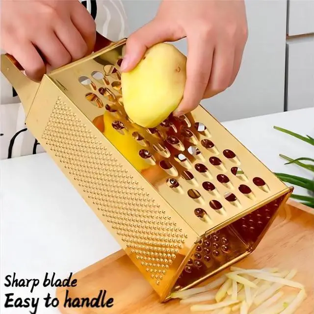Alt view image 5 of 6 - Stainless Steel 4 Sides Multifunctional Grater Slicer with Handle