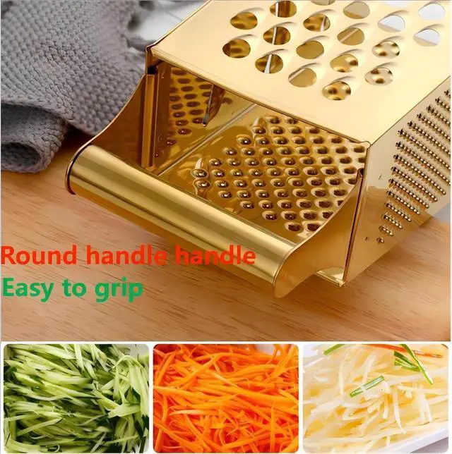 Alt view image 6 of 6 - Stainless Steel 4 Sides Multifunctional Grater Slicer with Handle