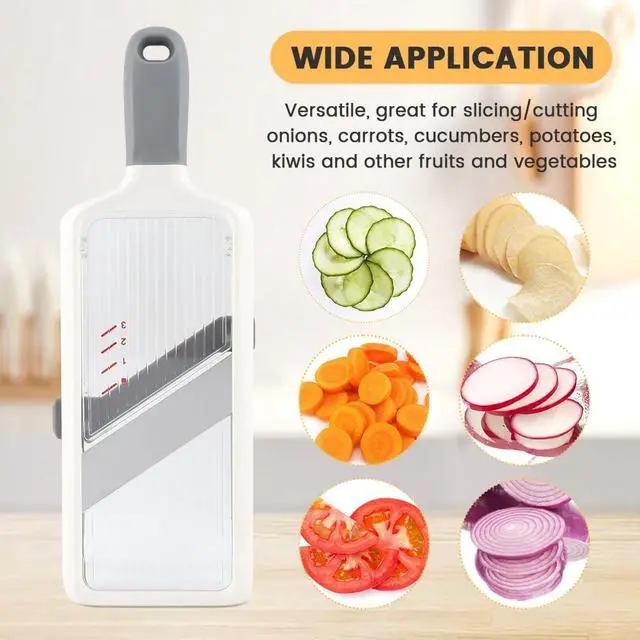 Alt view image 6 of 6 - Multi Handheld Mandoline Slicer with Adjustable Stainless Steel Blade - Vegetable Grater Cucumber Slicer - Cheese Grater
