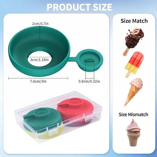 Alt view image 3 of 7 - Ice Pop Holders for Kids - Catches Drips Before They Drop - Frozen Pop and Ice Cream Holder for Summer Days and Birthday Party - 4 Count