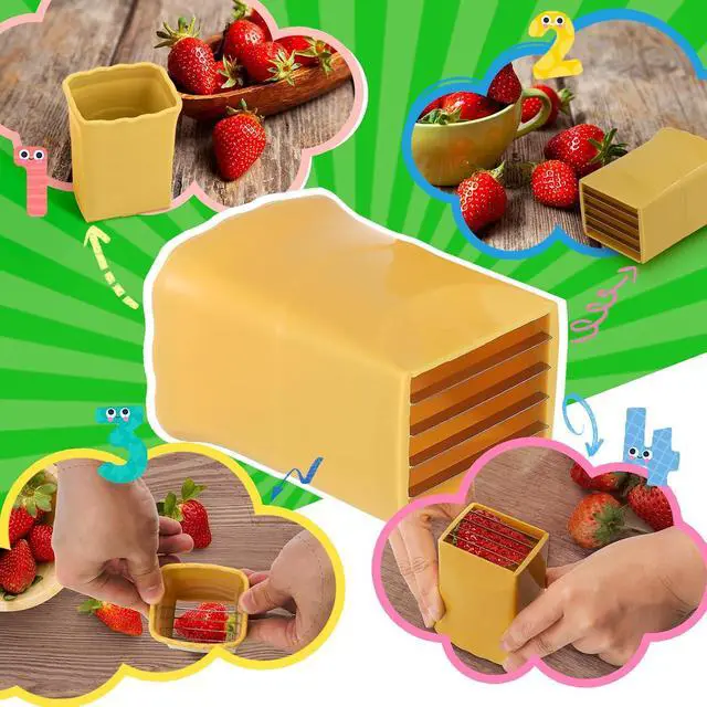 Alt view image 2 of 7 - 3PCS Fruit Slicer Cup Strawberry Slicer, Strawberries Cutter Cup, Speed Cutter for Banana Grape Egg Kitchen Portable Slicing Tool