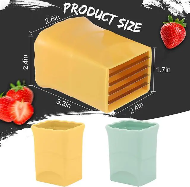 Alt view image 3 of 7 - 3PCS Fruit Slicer Cup Strawberry Slicer, Strawberries Cutter Cup, Speed Cutter for Banana Grape Egg Kitchen Portable Slicing Tool