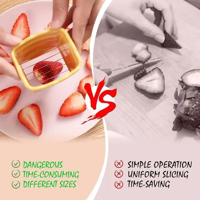 Alt view image 6 of 7 - 3PCS Fruit Slicer Cup Strawberry Slicer, Strawberries Cutter Cup, Speed Cutter for Banana Grape Egg Kitchen Portable Slicing Tool
