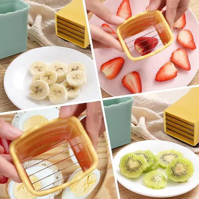 Alt view image 7 of 7 - 3PCS Fruit Slicer Cup Strawberry Slicer, Strawberries Cutter Cup, Speed Cutter for Banana Grape Egg Kitchen Portable Slicing Tool