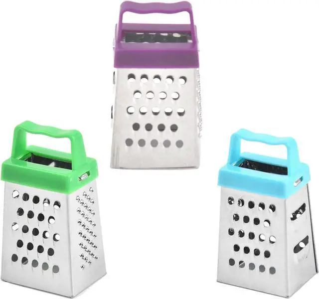Main image of 3Pcs Mini Box Grater Set - Stainless Steel Cheese Graters for Kitchen Slicing Cheese, Ginger, and Vegetables - Small Size, Multipurpose Graters with 4 Sides - Ideal for Home Cooking
