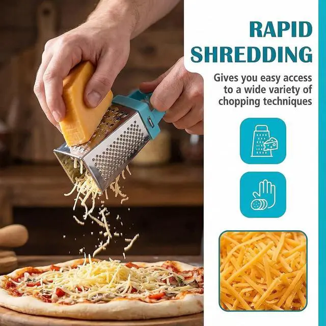 Alt view image 3 of 6 - 3Pcs Mini Box Grater Set - Stainless Steel Cheese Graters for Kitchen Slicing Cheese, Ginger, and Vegetables - Small Size, Multipurpose Graters with 4 Sides - Ideal for Home Cooking
