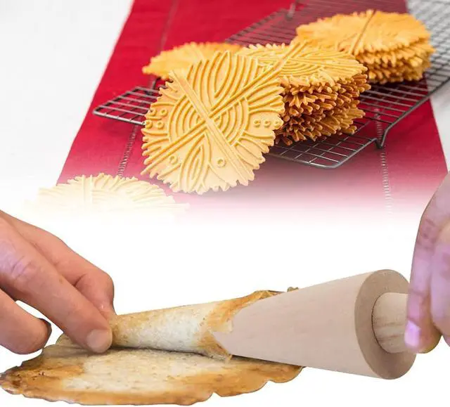 Alt view image 6 of 7 - Wood Cone Roller Pizzelle Roller Krumkake Ice Cream Cone Roller Mold Natural Waffle Cone Roller Wooden Mini Waffle Cones Pastry Decorating Baking Pastry Tool Cone Mold Pizzelle Makers Pastry Roller