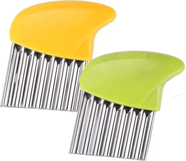 Main image of Crinkle-Cutter Stainless-Steel Blade-Wavy for Veggies-Salad-Chopper Knife 2PCS