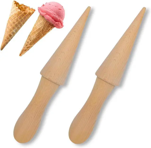 Main image of 2 Pcs Ice Cream Cone Cream Horn Pizzelle Waffle Egg Roll Mold