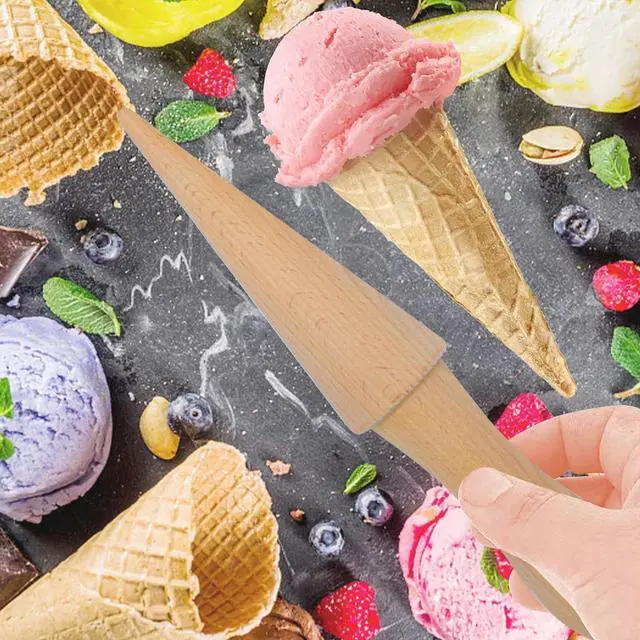 Alt view image 5 of 7 - 2 Pcs Ice Cream Cone Cream Horn Pizzelle Waffle Egg Roll Mold