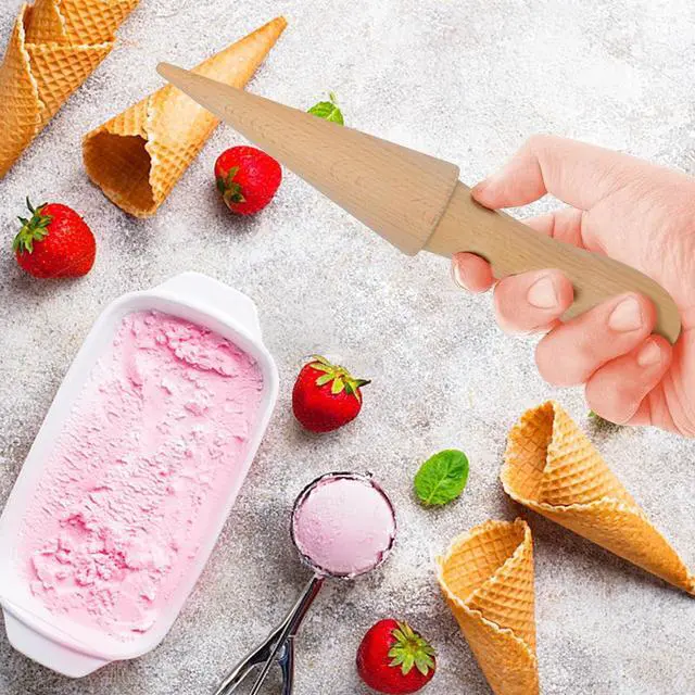 Alt view image 7 of 7 - 2 Pcs Ice Cream Cone Cream Horn Pizzelle Waffle Egg Roll Mold