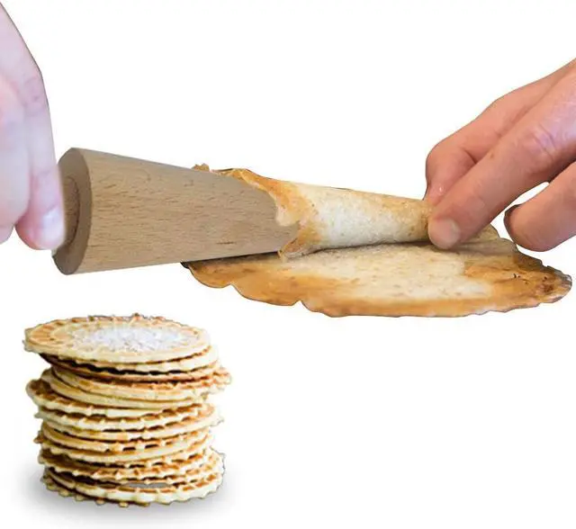 Alt view image 5 of 5 - O'Creme Pizzelle Krumkake Cone Mold Roller Beechwood 9.25 Inch