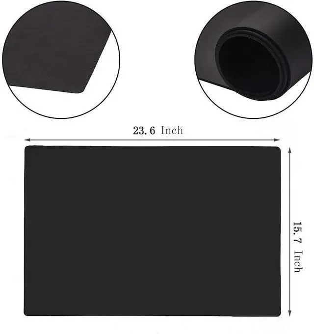 Alt view image 2 of 6 - 23.6'' by 15.7''Flexible Silicone Placemat Non Slip Waterproof Heat Resistant Dinner Table Black 1PCS