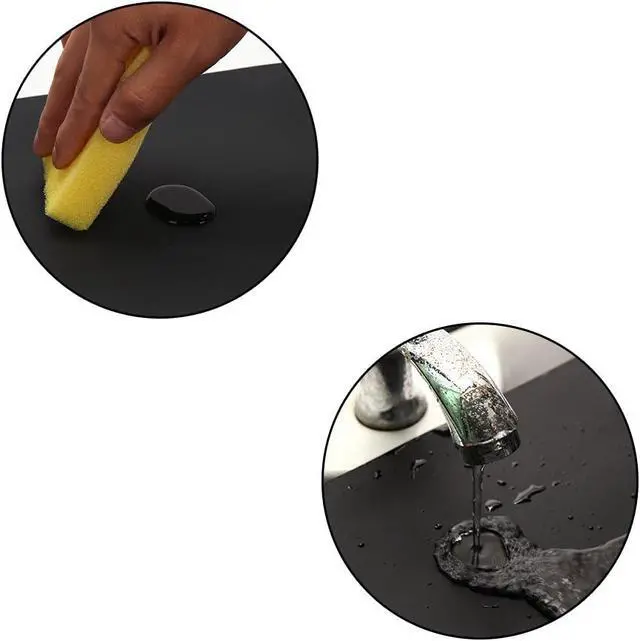 Alt view image 4 of 6 - 23.6'' by 15.7''Flexible Silicone Placemat Non Slip Waterproof Heat Resistant Dinner Table Black 1PCS