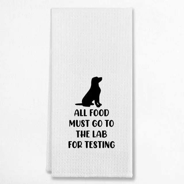 Main image of EIONEY All Food Must Go to The Lab for Testing Kitchen Towels,Dish Cloth Flour Sack Hand Towel for Farmhouse Kitchen Decor,24 X 16 Inches Cotton Dish Towels Dishcloths,Labrador Lovers Gifts