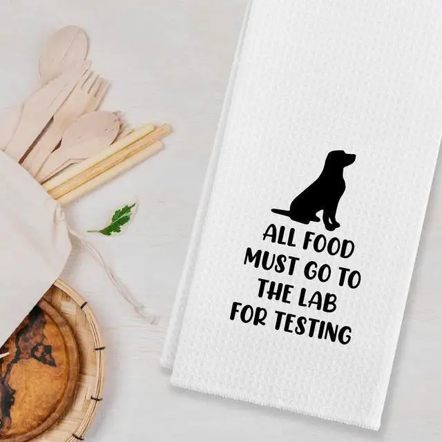 Alt view image 2 of 4 - EIONEY All Food Must Go to The Lab for Testing Kitchen Towels,Dish Cloth Flour Sack Hand Towel for Farmhouse Kitchen Decor,24 X 16 Inches Cotton Dish Towels Dishcloths,Labrador Lovers Gifts