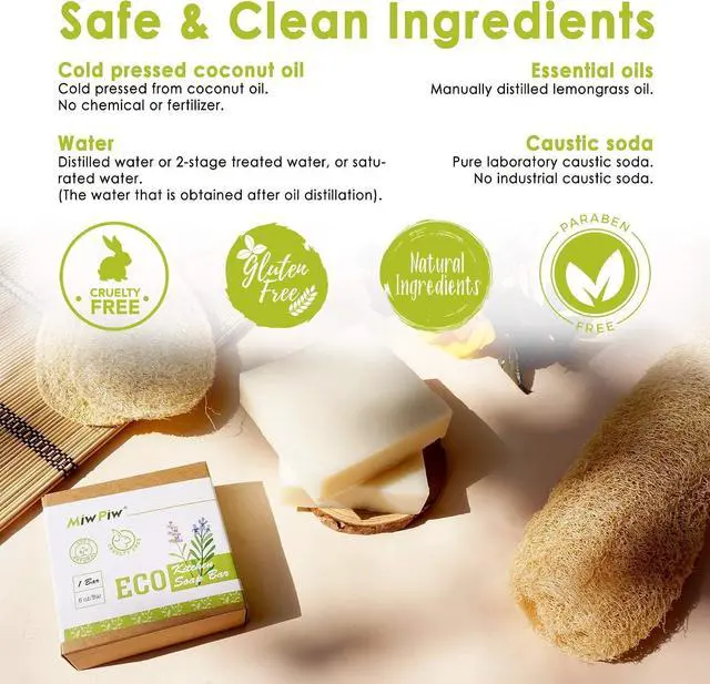 Alt view image 2 of 5 - Dish Soap Bar 2PCS Dishwashing Solid Soap Eco Friendly Kitchen