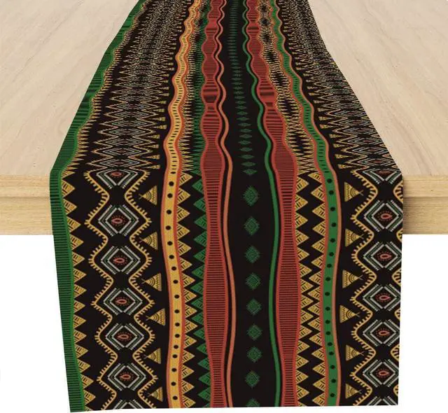 Main image of Traditional African Tribal Table Runner, African Table Runner Decor for Dinning Room Kitchen Home Vintage Pattern Table Runner Decorations for Holiday Party, Housewarming Gifts for Ideas, 13X72Inches