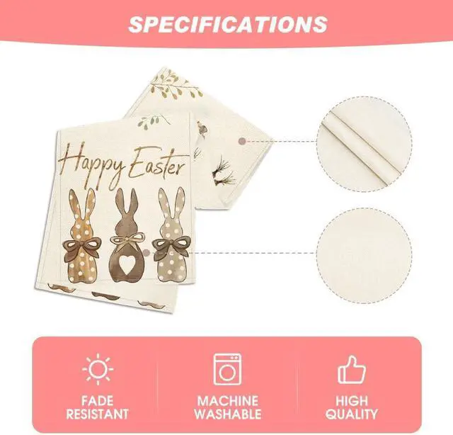Alt view image 5 of 7 - Artoid Mode Carrots Rabbit Bunny Happy Easter Table Runner, Spring Summer Seasonal Holiday Kitchen Dining Table Decoration for Indoor Outdoor Home Party Decor 13 x 72 Inch