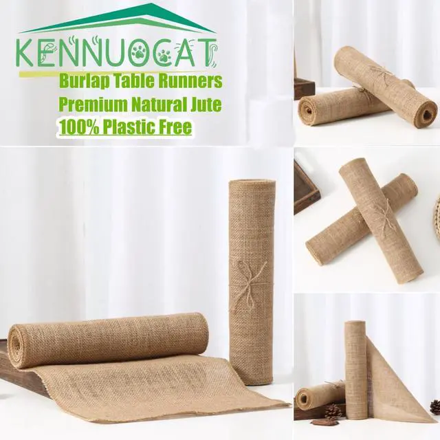Alt view image 6 of 7 - Burlap Table Runners - Natural and Eco-Friendly Versatile Premium Jute Fabric Rolls -12x108Inches(1 Roll) Decor for Weddings,Partie,Events and Home-Rustic Style Tablecloth-DIY Crafts