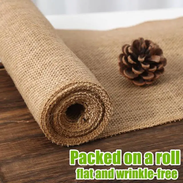 Alt view image 5 of 7 - Burlap Table Runners - Natural and Eco-Friendly Versatile Premium Jute Fabric Rolls -12x108Inches(1 Roll) Decor for Weddings,Partie,Events and Home-Rustic Style Tablecloth-DIY Crafts