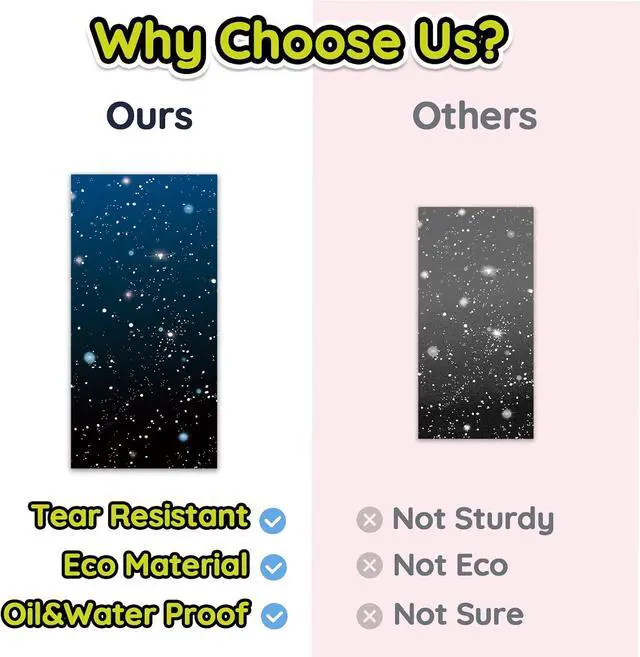 Alt view image 5 of 5 - Space Tablecloths, 3 Pack, Galaxy Star Plastic Covers, 52 x 108 in
