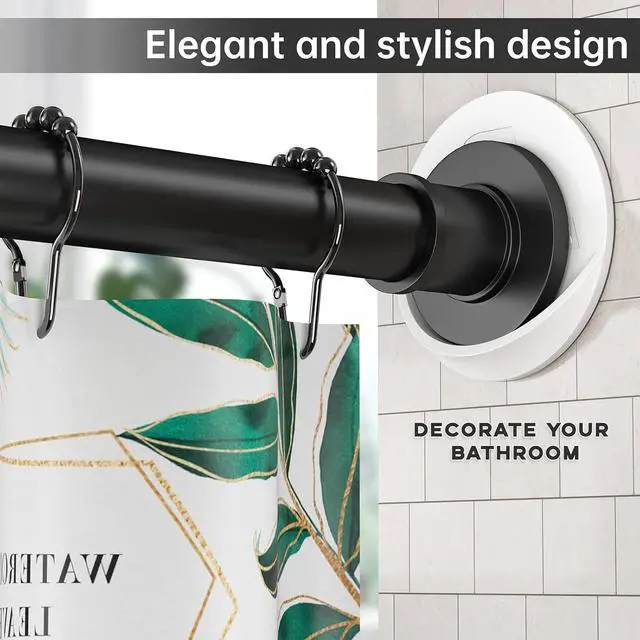 Alt view image 4 of 7 - BRIOFOX Shower Curtain Rod Holder 3M Adhesive | Heat Resistant | Waterproof | Max Load 60 lbs Shower Rod Retainer for Wall, 2 Pack, White (Rod Not Included)