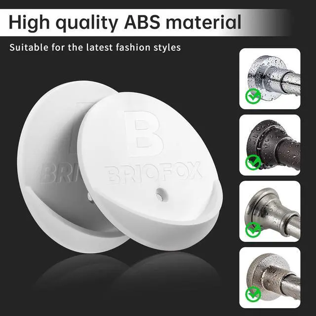 Alt view image 5 of 7 - BRIOFOX Shower Curtain Rod Holder 3M Adhesive | Heat Resistant | Waterproof | Max Load 60 lbs Shower Rod Retainer for Wall, 2 Pack, White (Rod Not Included)