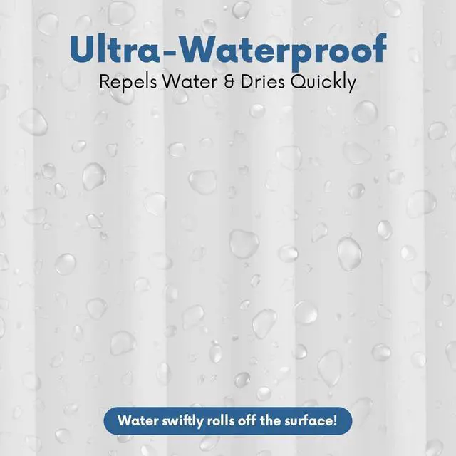 Alt view image 6 of 7 - No Smell Shower Curtain Liner 72x72 White - PEVA Plastic Shower Curtain for Bathroom, PVC-Free Waterproof Shower Liner with Metal Grommets and Magnet-Weighted Bottom Hem - Washable Inner Liner