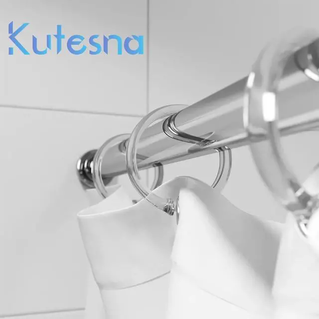 Alt view image 6 of 7 - Kutesna 24 PCS Clear Plastic Shower Curtain Rings, Easy Snap Closure Shower Curtain