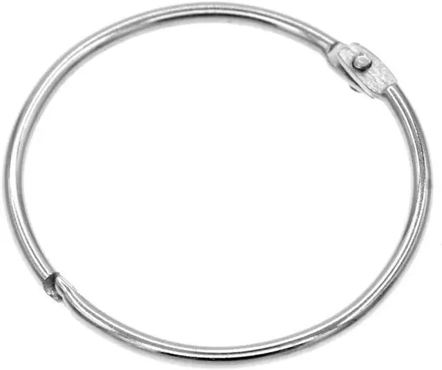 Main image of Coideal Metal Shower Curtain Rings - 20 Pack 2 Inch Large Silver Round Loop for Hanging Drapes, Easy Open and Close (50 mm)