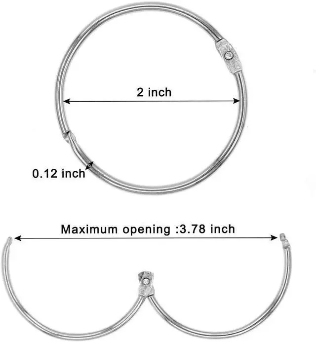 Alt view image 6 of 7 - Coideal Metal Shower Curtain Rings - 20 Pack 2 Inch Large Silver Round Loop for Hanging Drapes, Easy Open and Close (50 mm)