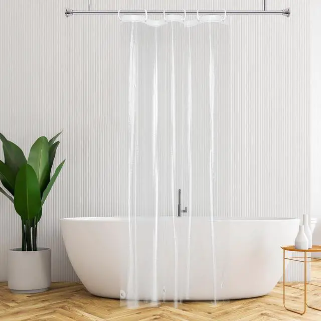 Main image of AooHome Thin Clear Small Shower Curtain Liner, 48x72 Premium Light Weight EVA 4G Plastic Bathroom Shower Liner with Rustproof Metal Grommets and 3 Magnets for Shower Stall (No Hooks)