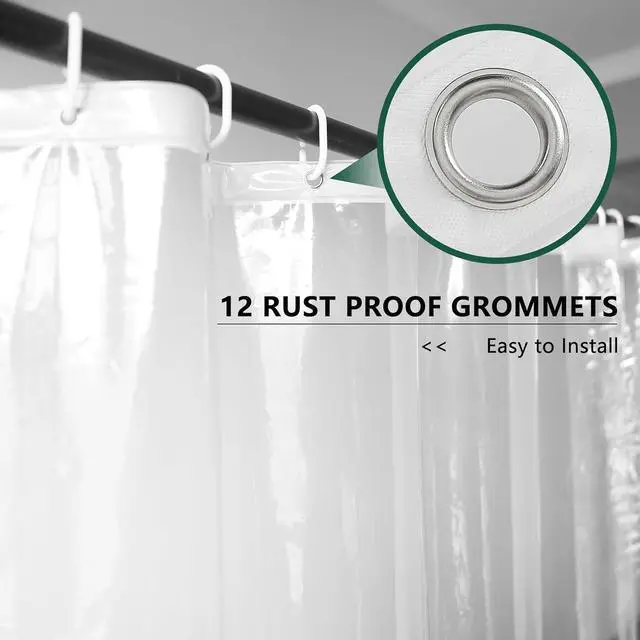 Alt view image 3 of 7 - AooHome Extra Long Clear Plastic Shower Curtain Liner, 72x84 Premium Light Weight EVA Bathroom Shower Liner with Rustproof Metal Grommets and 5 Magnets for Shower Stall, Bathtubs(No Hooks)
