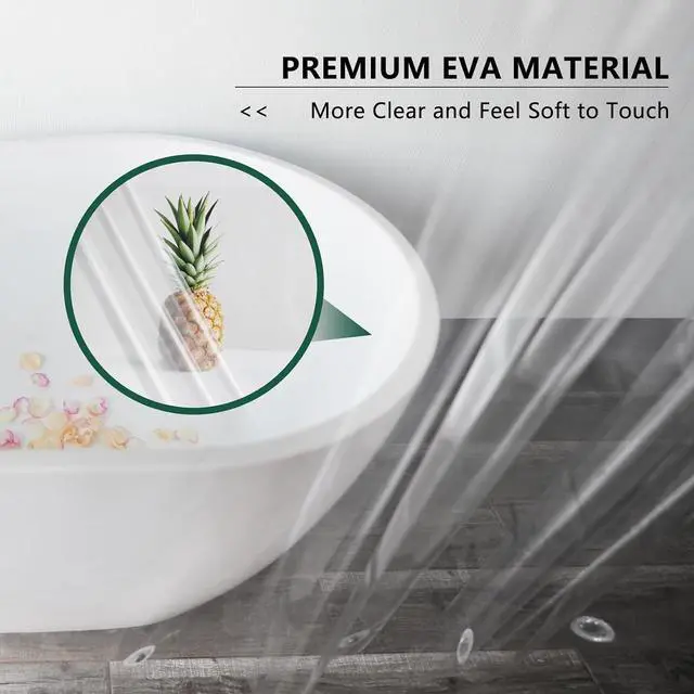 Alt view image 5 of 7 - AooHome Extra Long Clear Plastic Shower Curtain Liner, 72x84 Premium Light Weight EVA Bathroom Shower Liner with Rustproof Metal Grommets and 5 Magnets for Shower Stall, Bathtubs(No Hooks)