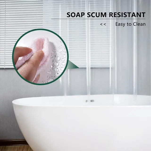 Alt view image 7 of 7 - AooHome Extra Long Clear Plastic Shower Curtain Liner, 72x84 Premium Light Weight EVA Bathroom Shower Liner with Rustproof Metal Grommets and 5 Magnets for Shower Stall, Bathtubs(No Hooks)