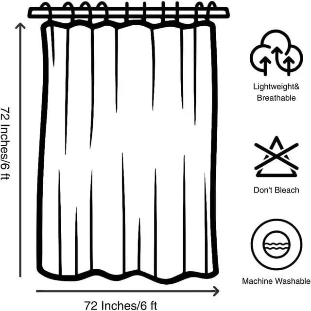 Alt view image 7 of 7 - Merry Christmas Shower Curtain, Winter Xmas Tree Snowflake Star Holiday Waterproof Fabric Machine Washable for Bathroom Bathtub Decor with Hooks 72"x72"