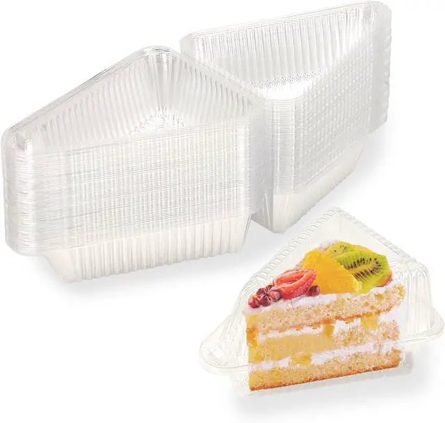 Main image of Thickened Extra Large 50Pcs Cake Slice Containers,4.4 Pie Slice Containers