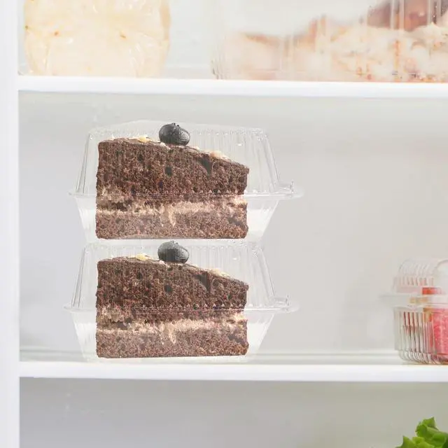 Alt view image 6 of 7 - Thickened Extra Large 50Pcs Cake Slice Containers,4.4 Pie Slice Containers