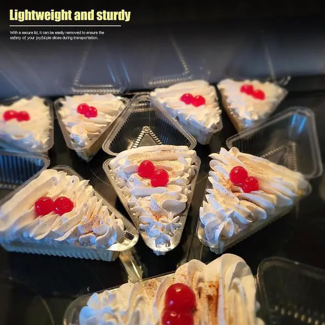 Alt view image 7 of 7 - Thickened Extra Large 50Pcs Cake Slice Containers,4.4 Pie Slice Containers
