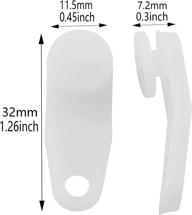 Alt view image 5 of 5 - 50PCS Cross-bar Slide Rail Replacement Parts Traverse Rod Slides Replacement Plastic Snap-in Traversing Slides Curtain Rod Carrier Slidesfor Window Door Shower Curtain