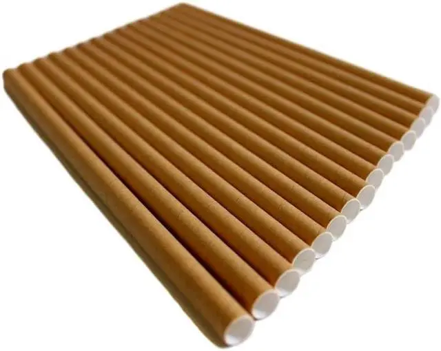 Alt view image 7 of 7 - GDMINLO 100 Pack Kraft Paper Straws Biodegradable co-Friendly Drinking Bulk for Party Supplies, Bridal/Baby Shower, Birthday, Mixed Drinks, Weddings, Restaurant, Food Service