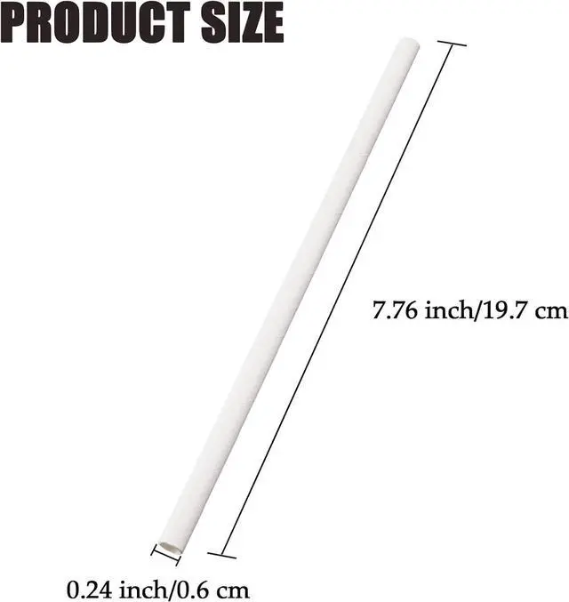 Alt view image 2 of 7 - 100 Pack Paper Straws White Biodegradable co-Friendly Drinking Bulk for Party Supplies, Bridal/Baby Shower, Birthday, Mixed Drinks, Weddings, Restaurant, Food Service, Drink Stirrer