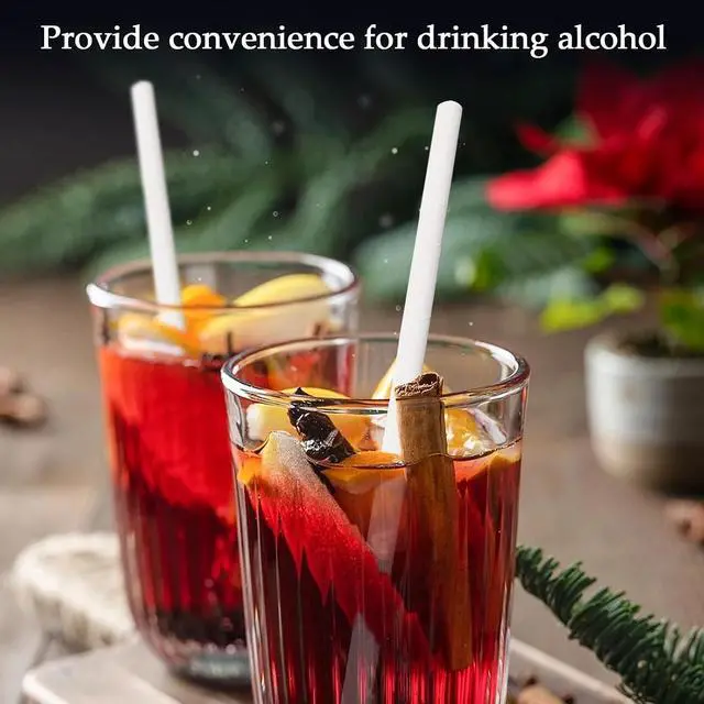 Alt view image 7 of 7 - 100 Pack Paper Straws White Biodegradable co-Friendly Drinking Bulk for Party Supplies, Bridal/Baby Shower, Birthday, Mixed Drinks, Weddings, Restaurant, Food Service, Drink Stirrer