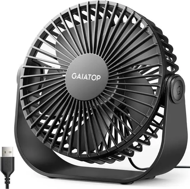 Main image of Gaiatop USB Desk Fan, 5.5 Inch Quiet Small Portable Personal Table Fan