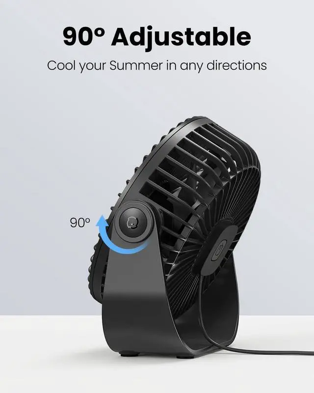 Alt view image 5 of 7 - Gaiatop USB Desk Fan, 5.5 Inch Quiet Small Portable Personal Table Fan