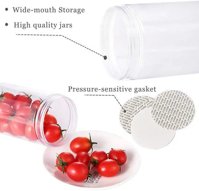 Alt view image 3 of 7 - 20 Pack 4oz/120ml Round Plastic Jars with Lids Empty Clear Slime Containers