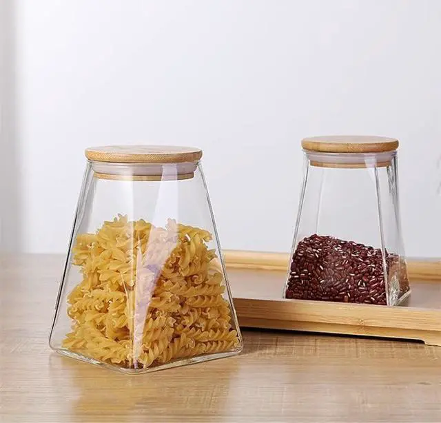Alt view image 4 of 7 - Glass Jars with Lids, Candy Jar with Lid, Coffee jar for Counter, Jar with Airtight Lids, Clear Glass Jar for Candy, Tea, Coffee Bean, Sugar, Spices, Apothecary etc (12oz/350ml)