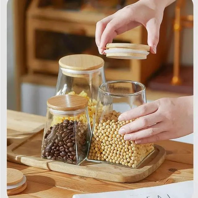 Alt view image 6 of 7 - Glass Jars with Lids, Candy Jar with Lid, Coffee jar for Counter, Jar with Airtight Lids, Clear Glass Jar for Candy, Tea, Coffee Bean, Sugar, Spices, Apothecary etc (12oz/350ml)